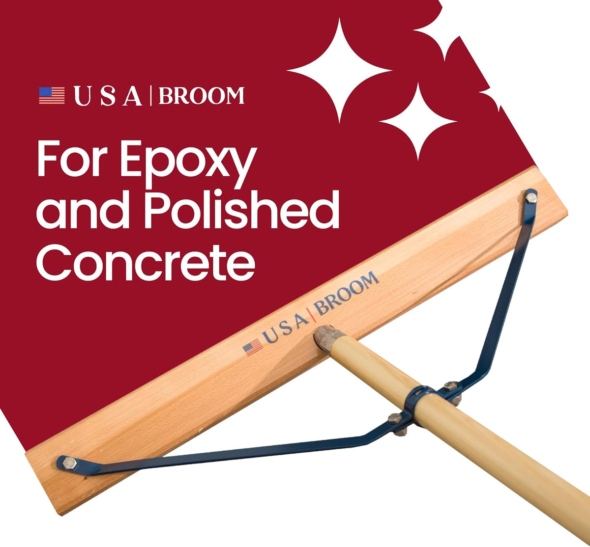4 Pack Bundle- 24" Soft Sweep Indoor Push Broom with 60" Handle. Ideal for Epoxy & Polished Floors.