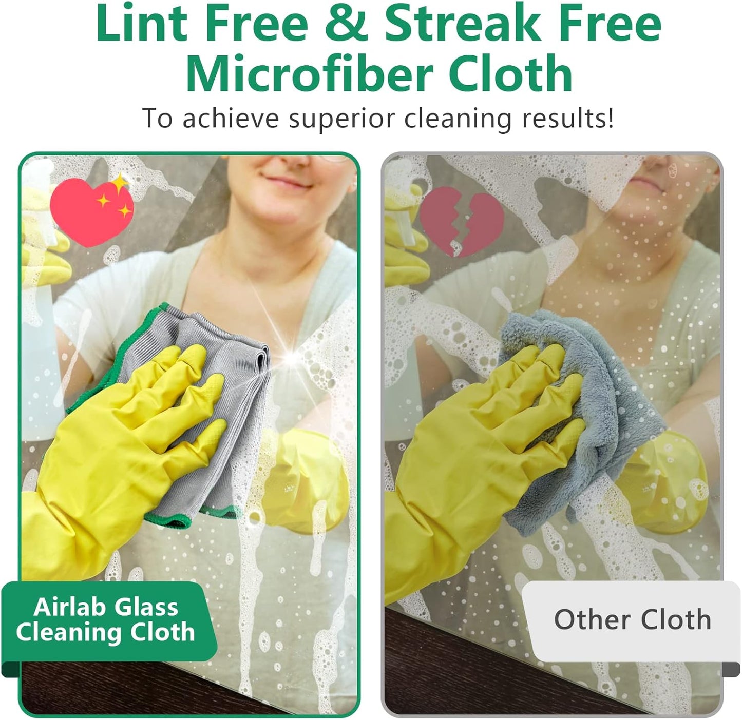 Glass Polishing Cloth Streak Free Miracle Cleaning Cloth Lint Free Microfiber Cleaning Rags for
