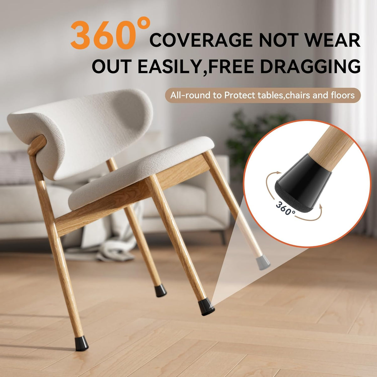 24PCS Extra Small Chair Leg Floor Protectors for Hardwood Floors, Furniture Sliders for Chair Legs