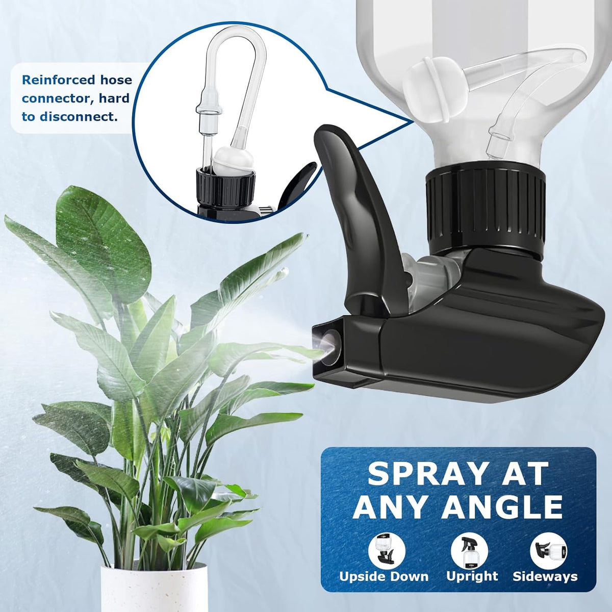 Veco 10oz Spray Bottle with Adjustable Nozzle, 360° Water Spray Bottles for Cleaning Solution