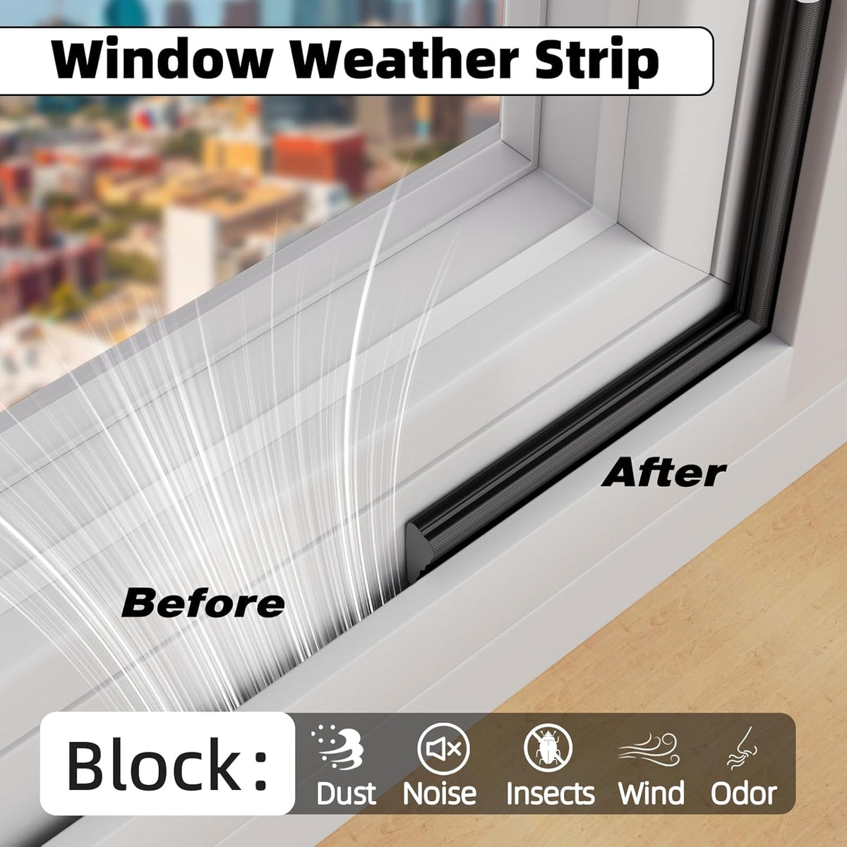 118" Wedge Weather Stripping Door Seal Strip for Door Frame & Window,Self Adhesive Window