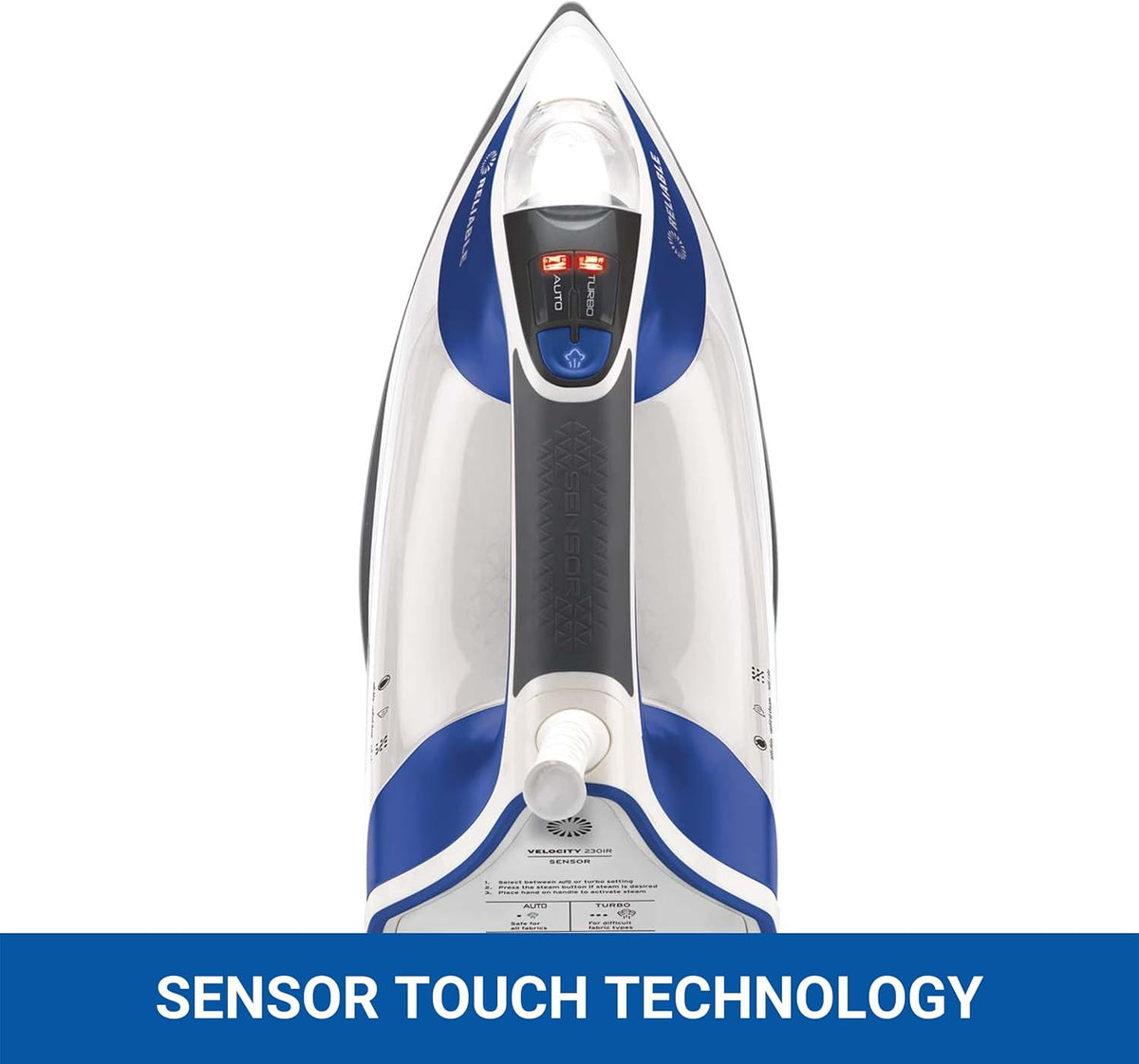 Reliable Velocity 240IR 1800W Steam Iron - Compact Vapor Generator Home Iron for Clothes, Sewing
