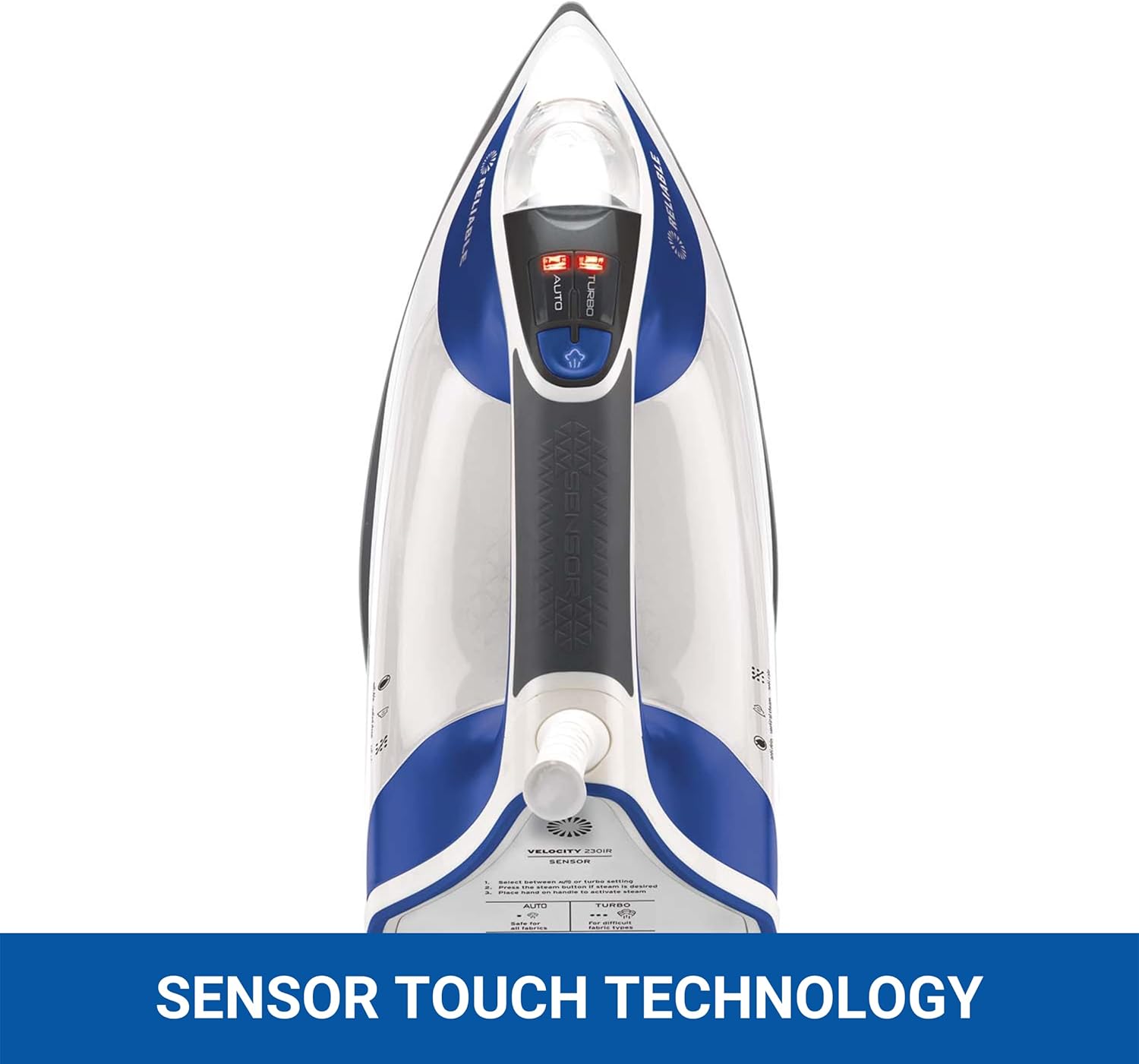 Reliable Velocity 240IR 1800W Steam Iron - Compact Vapor Generator Home Iron for Clothes, Sewing