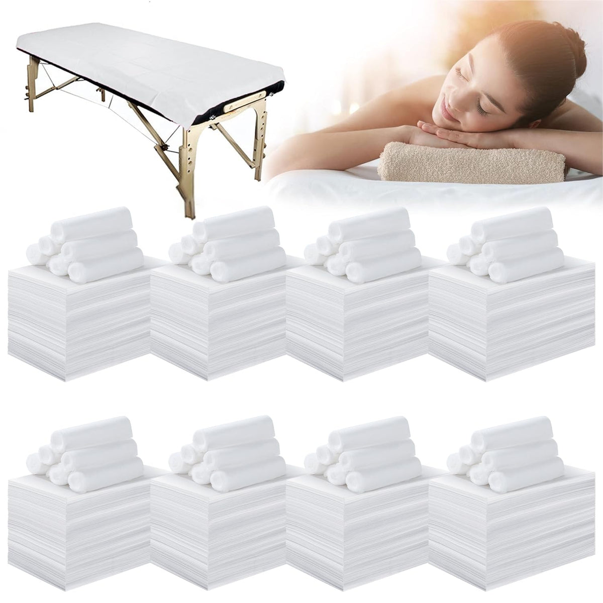 800 Pcs Disposable Bed Sheets for Massage Table 31" x 71" Massage Table Sheet Soft Non Woven Bed