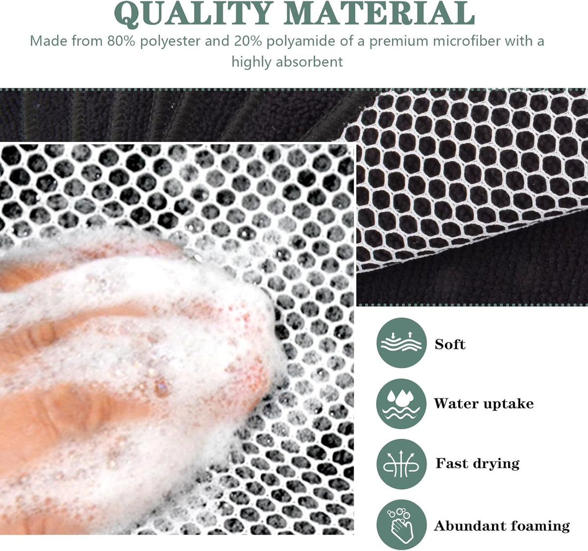 SINLAND Microfiber Dish Cloth for Washing Dishes Dish Washing Rags Best Kitchen Washcloth Cleaning
