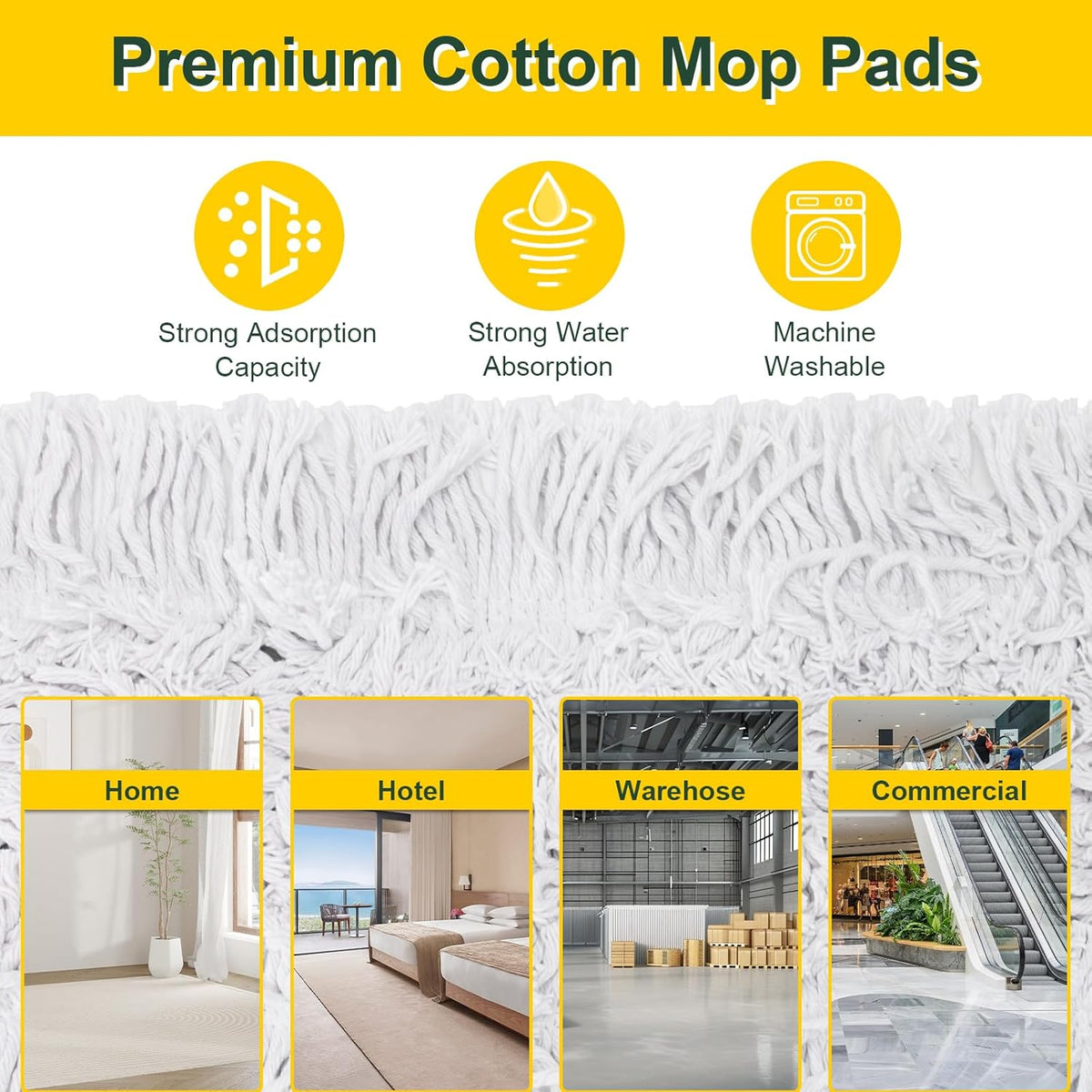 36" Commercial Dust Mops for Floor Cleaning with Replacement Mop Pad, Heavy Duty Large Dust Mop for