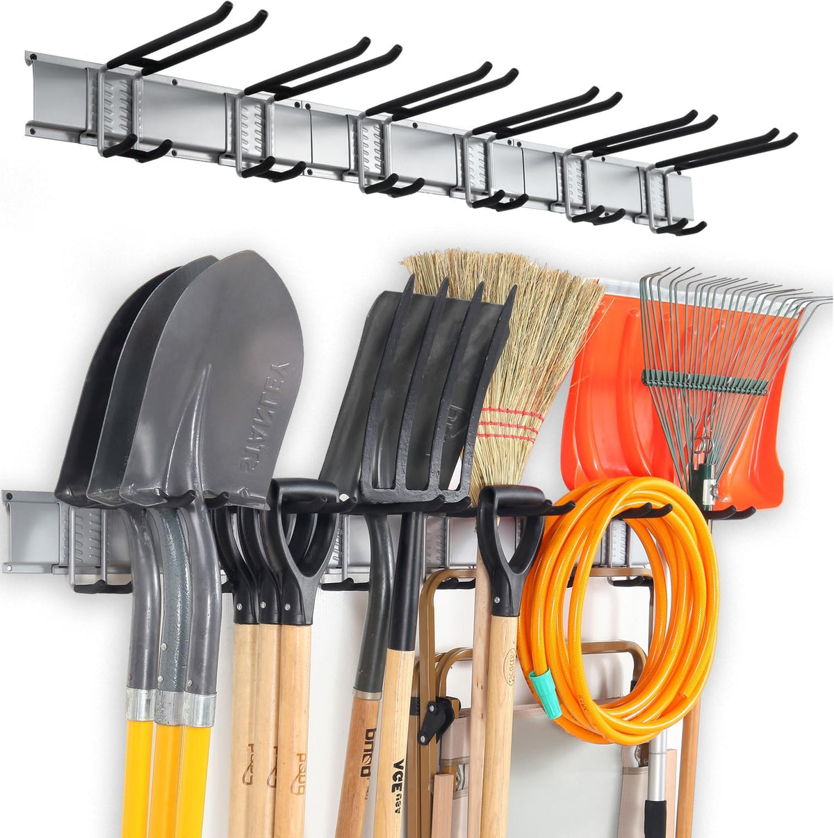Wall Mount Tool Storage Rack, Garage Organization, Heavy Duty Garage Storage Tool Organizer, Garden