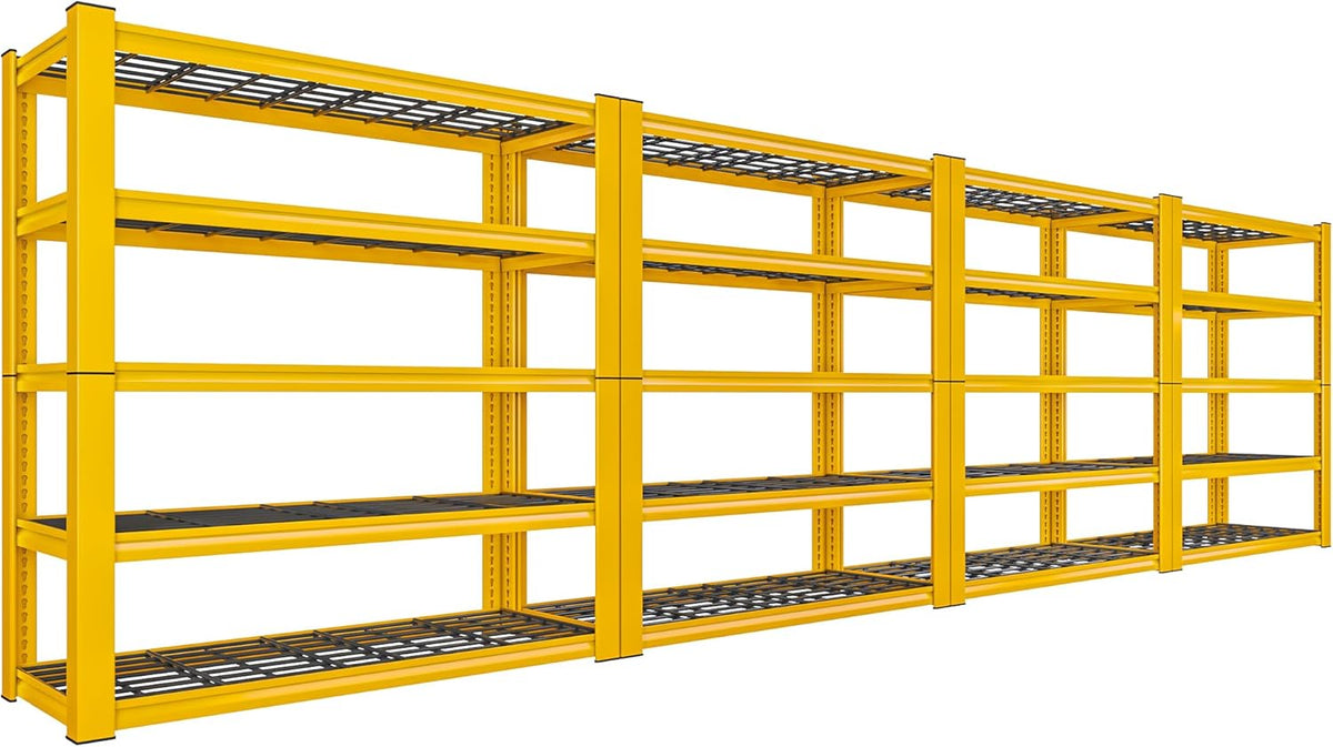 REIBII 72''H Garage Shelving 3010 LBS Storage Shelves Adjustable Metal Shelving 5 Tier Metal