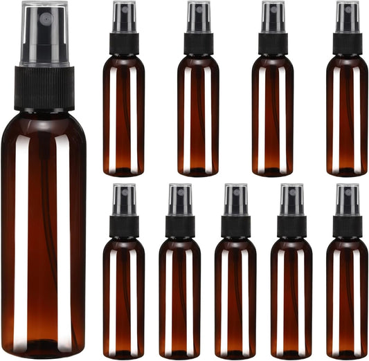 uxcell 10 Pack Spray Bottles, 2Oz/60ML Reusable Clear Empty Mist Plastic Mini Travel Bottle