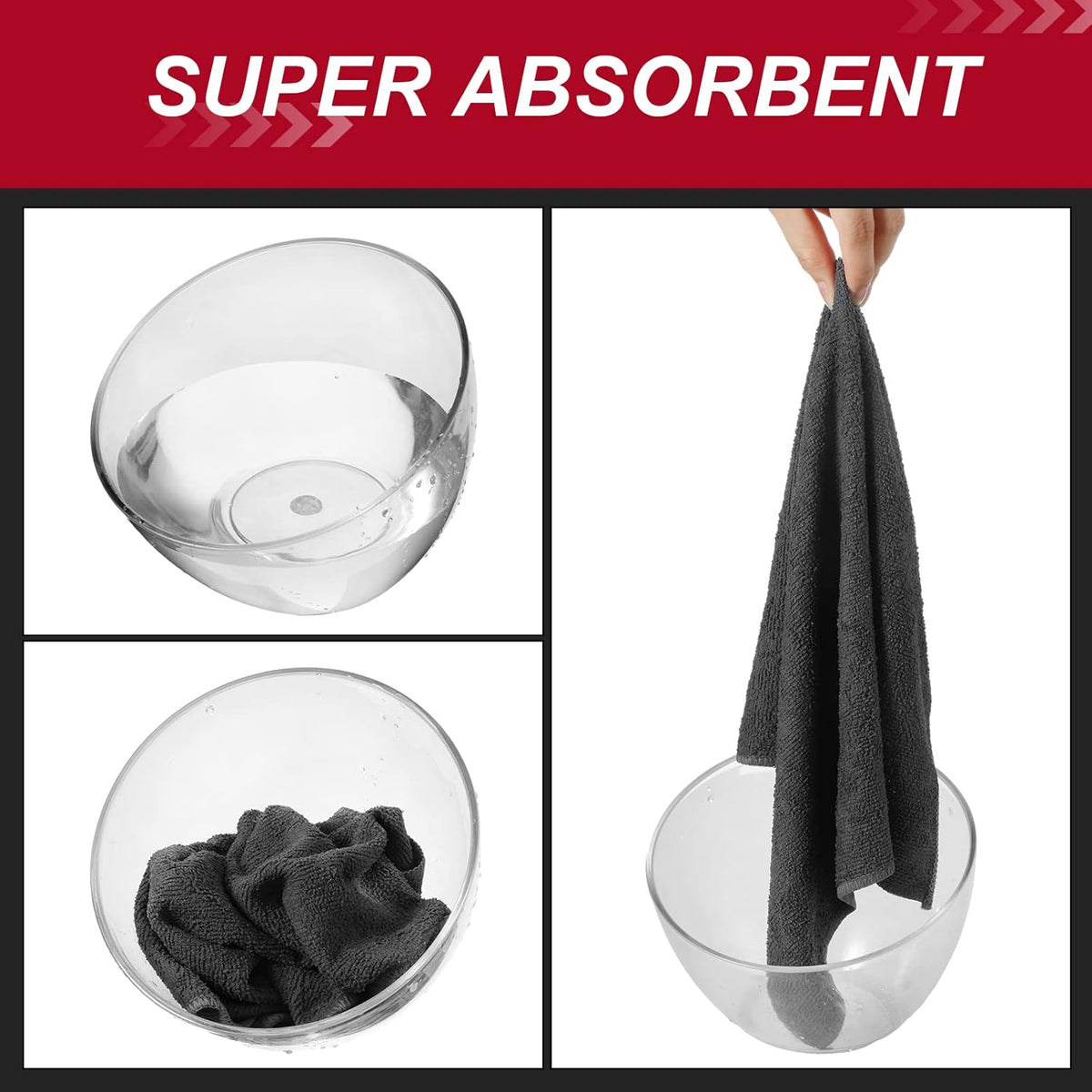 200 Pcs Microfiber Cleaning Cloth 16x16 Inch Microfiber Towels for Car Ultra Absorbent Cleaning