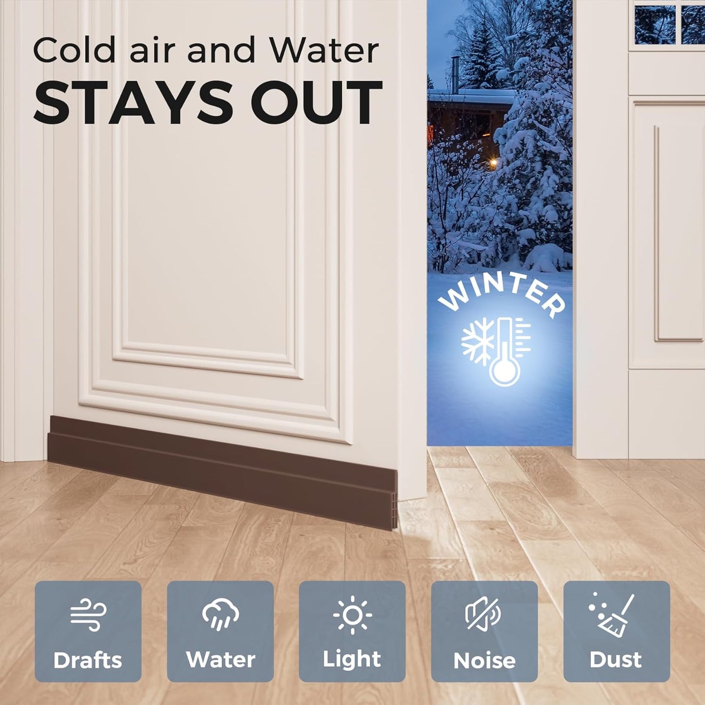 GroTheory 2 Pack Door Draft Stopper, Under Door Draft Blocker, Soundproof Door Sweep Weather