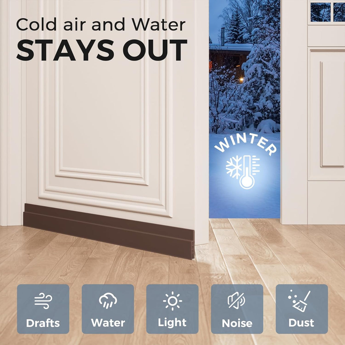 GroTheory 2 Pack Door Draft Stopper, Under Door Draft Blocker, Soundproof Door Sweep Weather