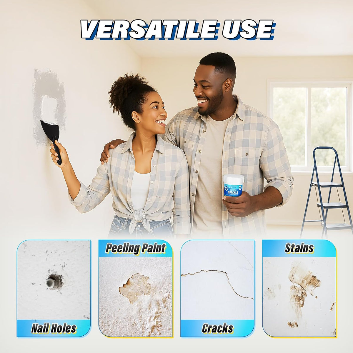 DIYSELF 16 Pieces Drywall Repair Kit Spackle Wall Repair Drywall Patch Kit Wall Patch Repair Kit