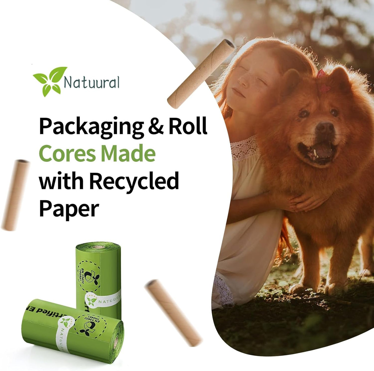 Certified Compostable Dog Poop Bags-270Bags 18Rolls, Poop Bags for Dogs Made of Cornstarch - ASTM