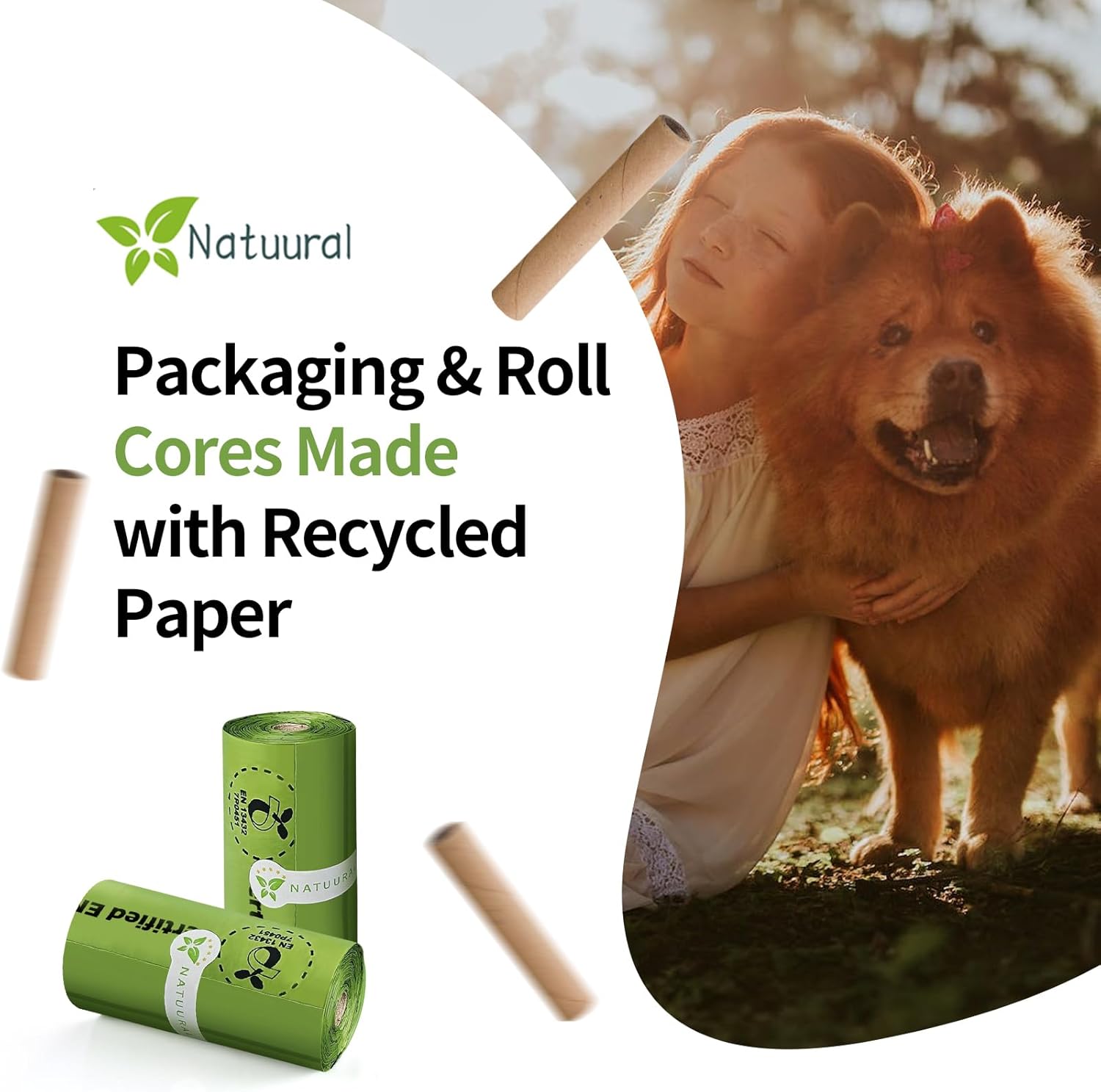Certified Compostable Dog Poop Bags-270Bags 18Rolls, Poop Bags for Dogs Made of Cornstarch - ASTM