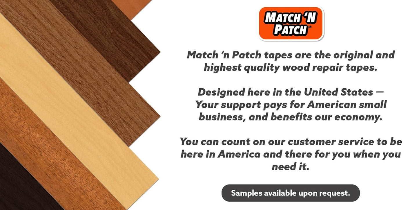 MATCH 'N PATCH Realistic Wood Grain Repair Tape - Durable Multi-Use Adhesive Tape for Furniture