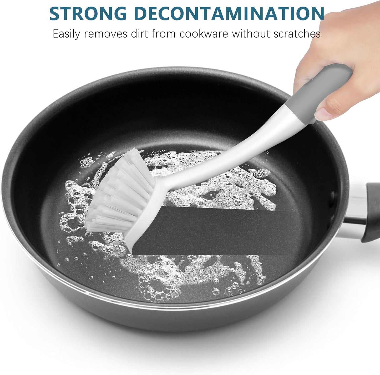 SetSail Dish Brush Set of 3 Piece, Dish Scrub Brush with Long Handle Deep Cleaning Brush with