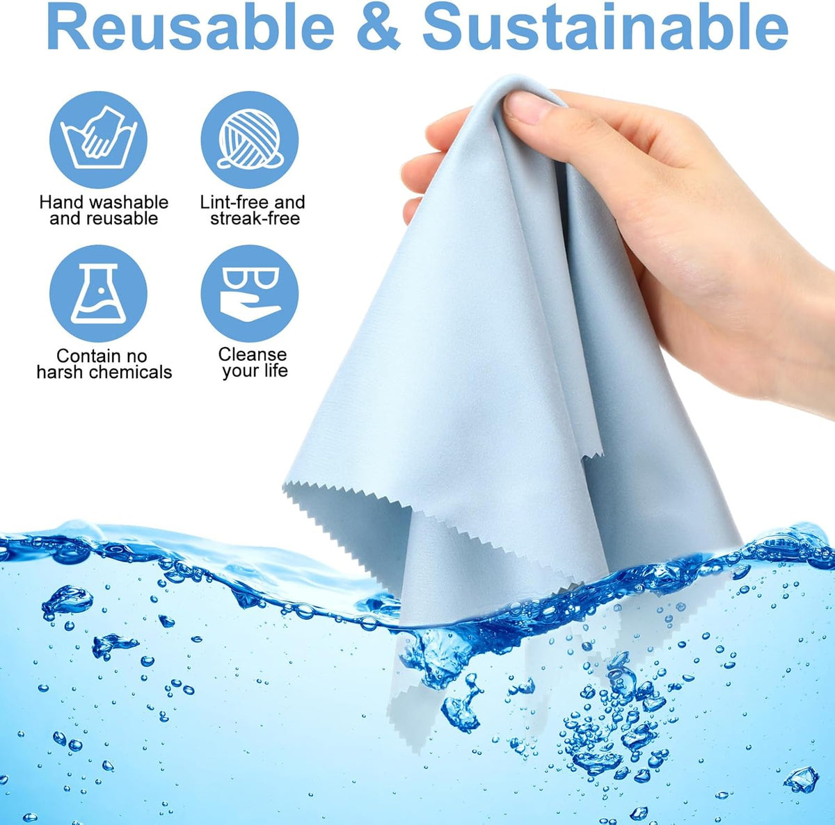 Frienda 12 Pack Large Microfiber Glass Cleaning Cloths 12 x 12 Inch Oversized Sunglasses Cleaning