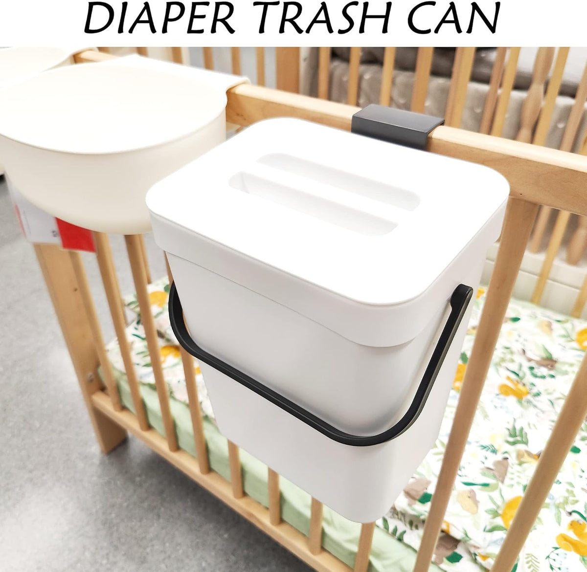 stonespace Hanging Small Trash Can with Lid Under Sink for Kitchen，1.3 Gallon/ 5L Mountable Compost