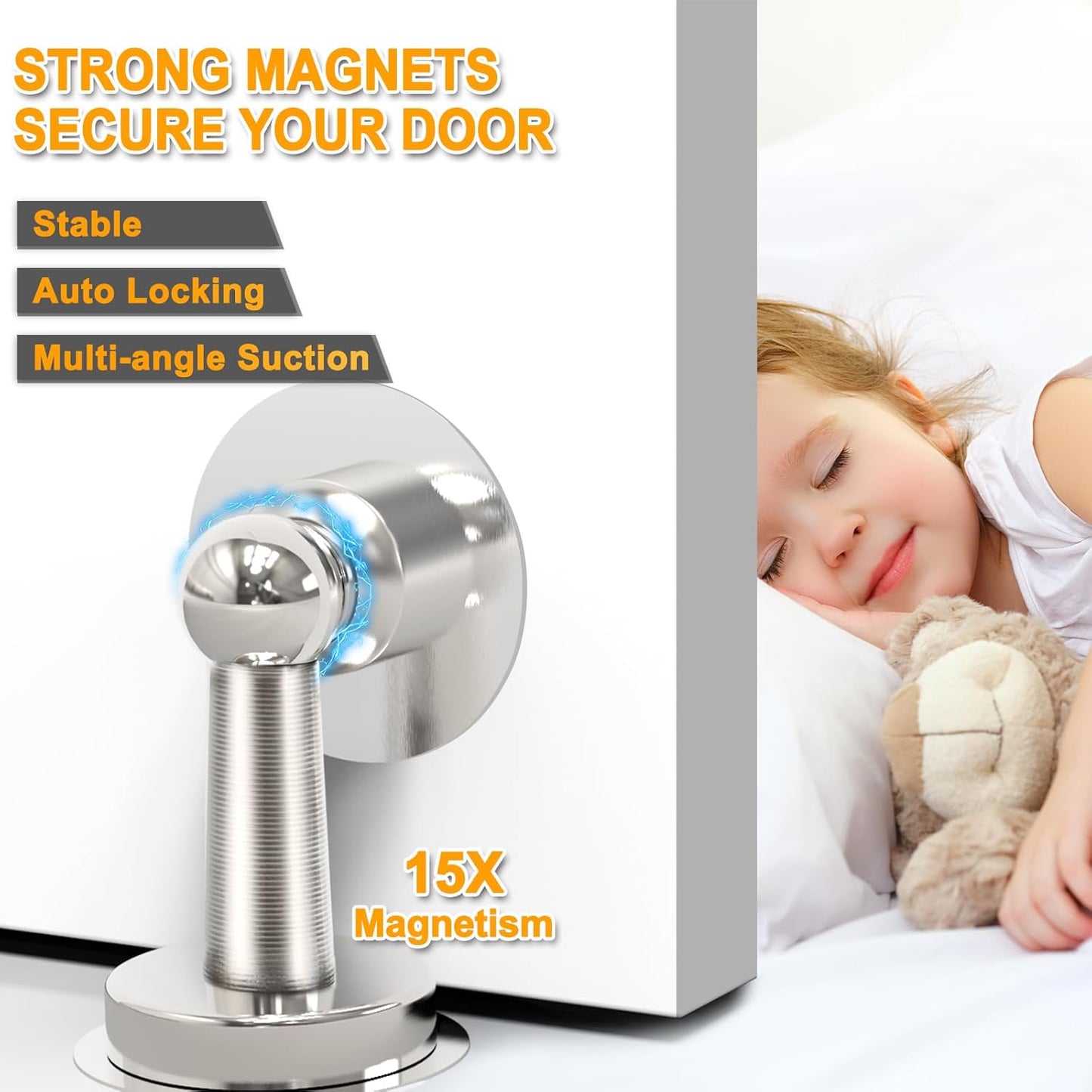 6 Pack Door Stopper Magnetic, COCIVIVRE Magnet Door Stop Stainless Steel for Wall and Floor