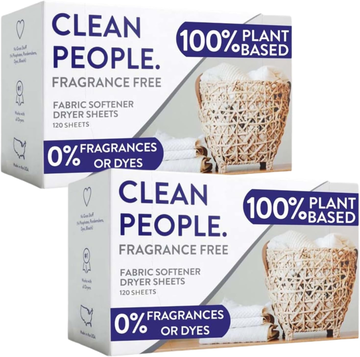 The Clean People Fabric Softener Sheets - Dryer Sheets - Softens & Removes Static Cling - Vegan