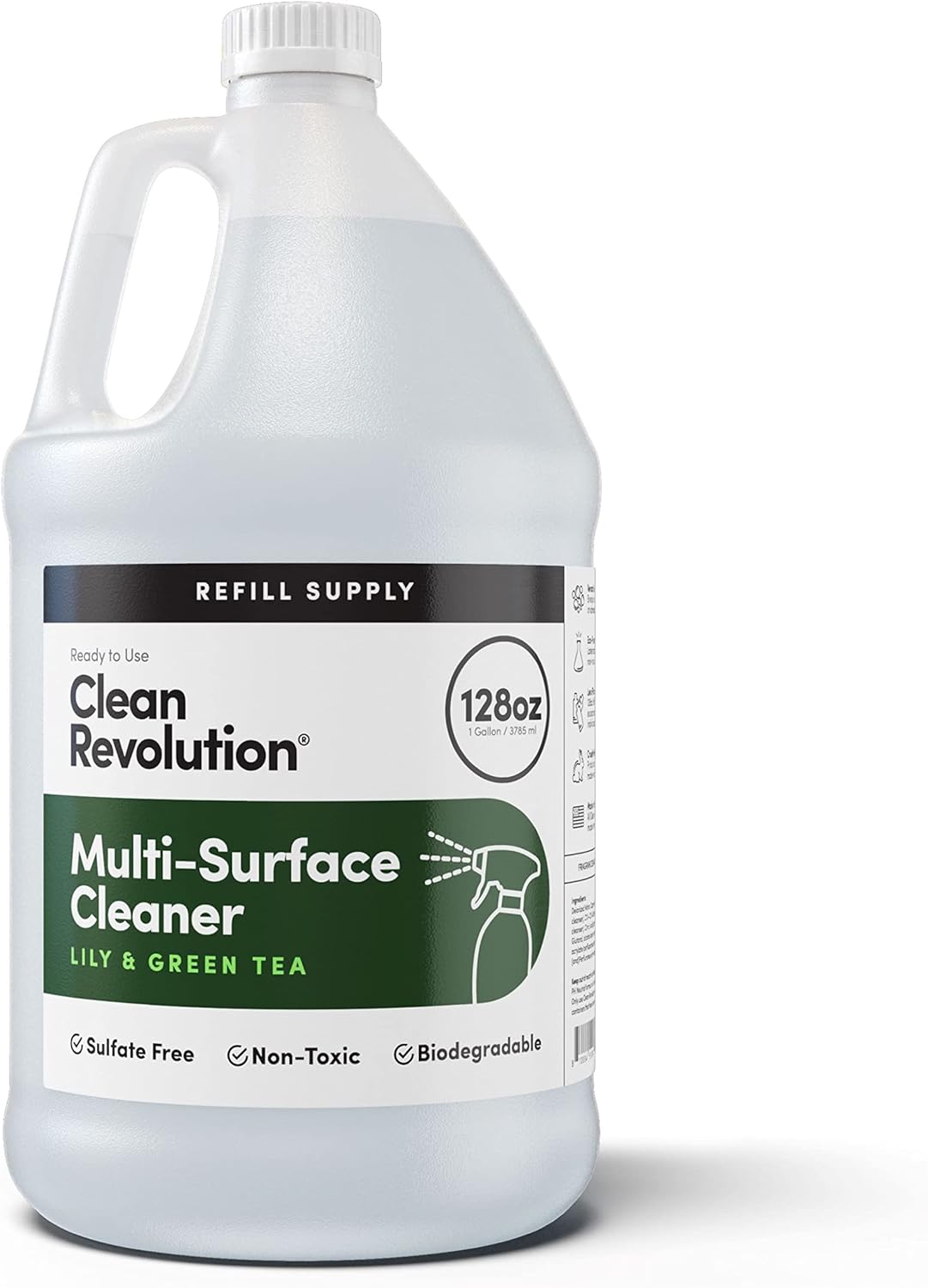 Clean Revolution Multi Surface Cleaner Refill Supply, Non-Toxic, Eco-Friendly & Plant-Based, Ready