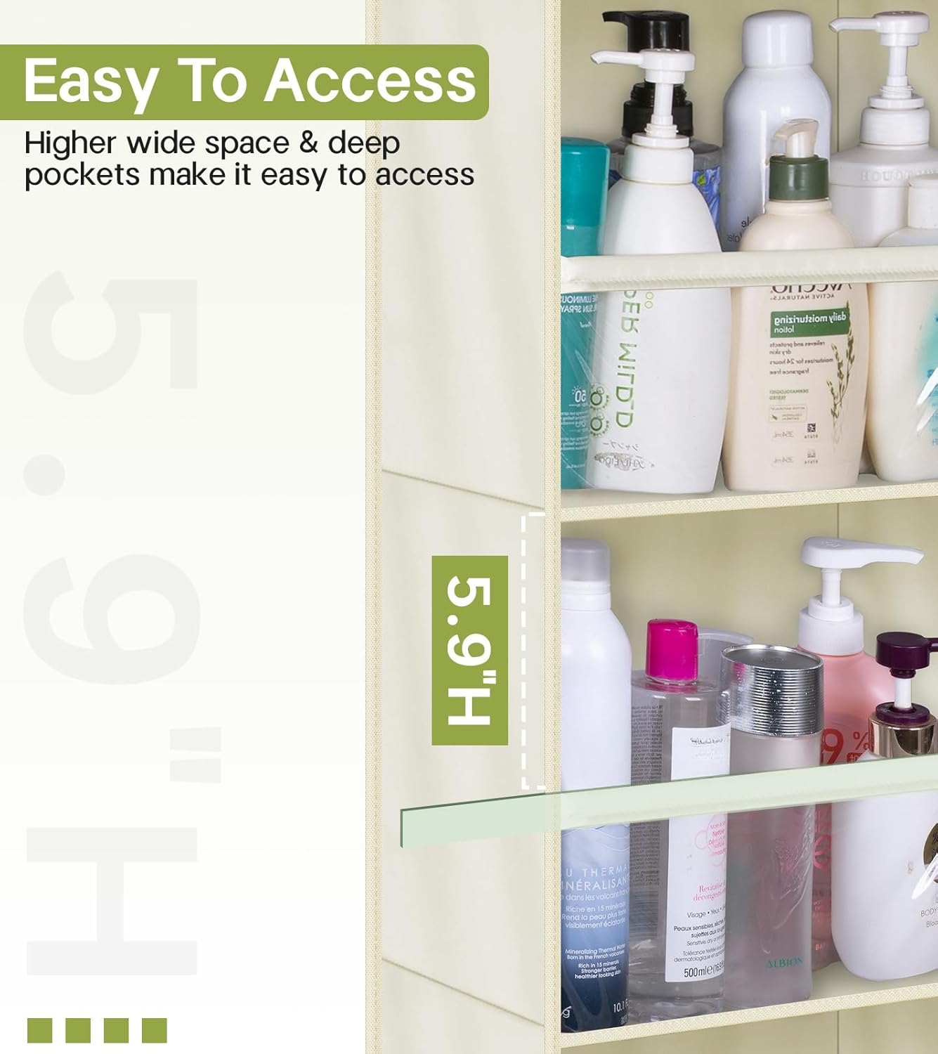 AOODA 2 Pack Over the Door Organizer, Large Capacity Closet Door Hanging Organizer, Clear Deep