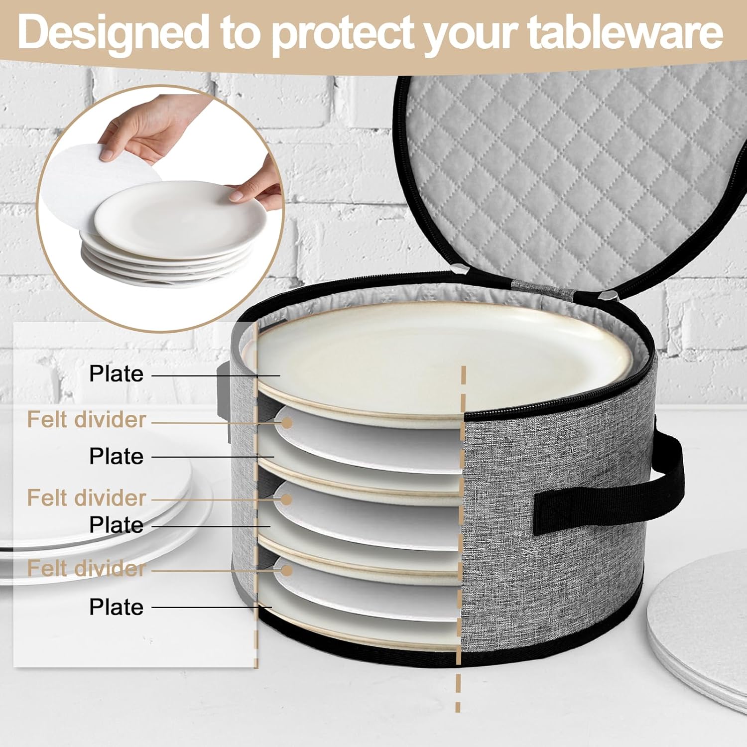 homyfort China Storage Containers, Hard Shell for Plates, Moving Boxes for Dishes, Cups, Mugs