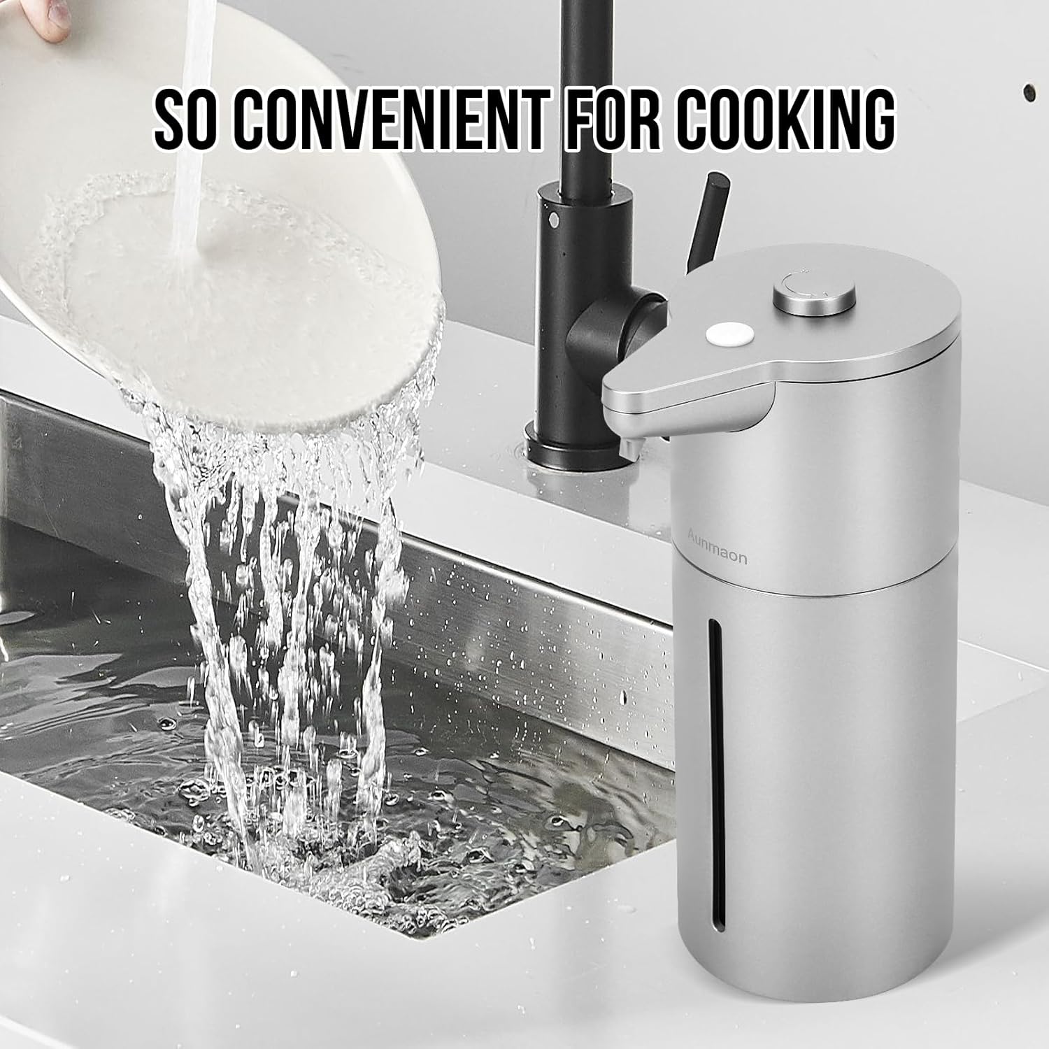 Aunmaon Automatic Soap Dispenser Touchless,Upgrade Adjustable Volume for Thick and Thin Liquid