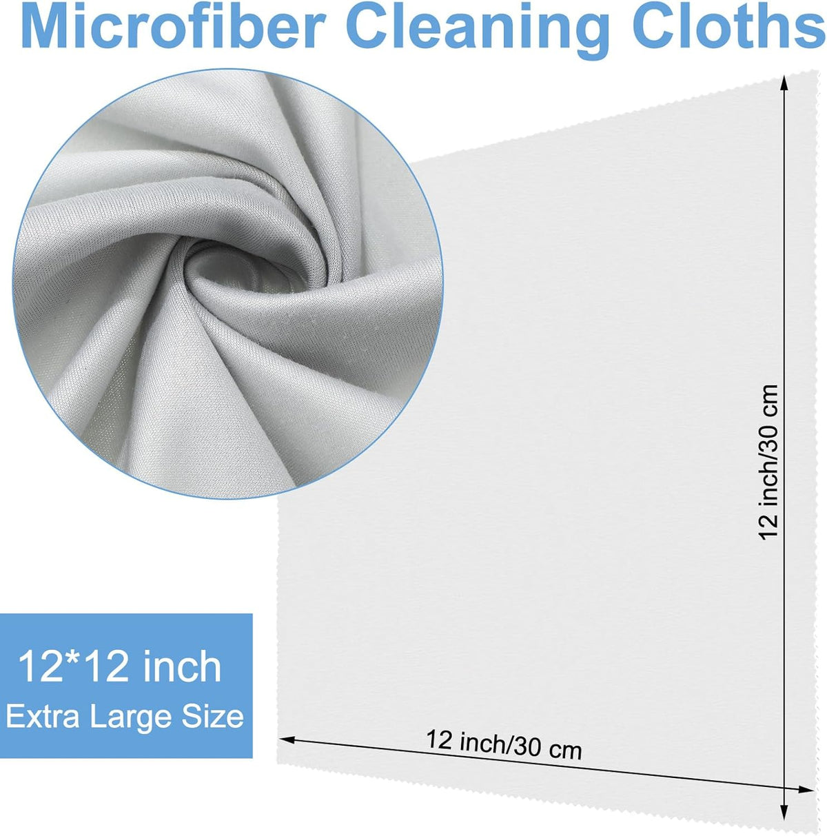 Frienda 12 Pack Large Microfiber Glass Cleaning Cloths 12 x 12 Inch Oversized Sunglasses Cleaning
