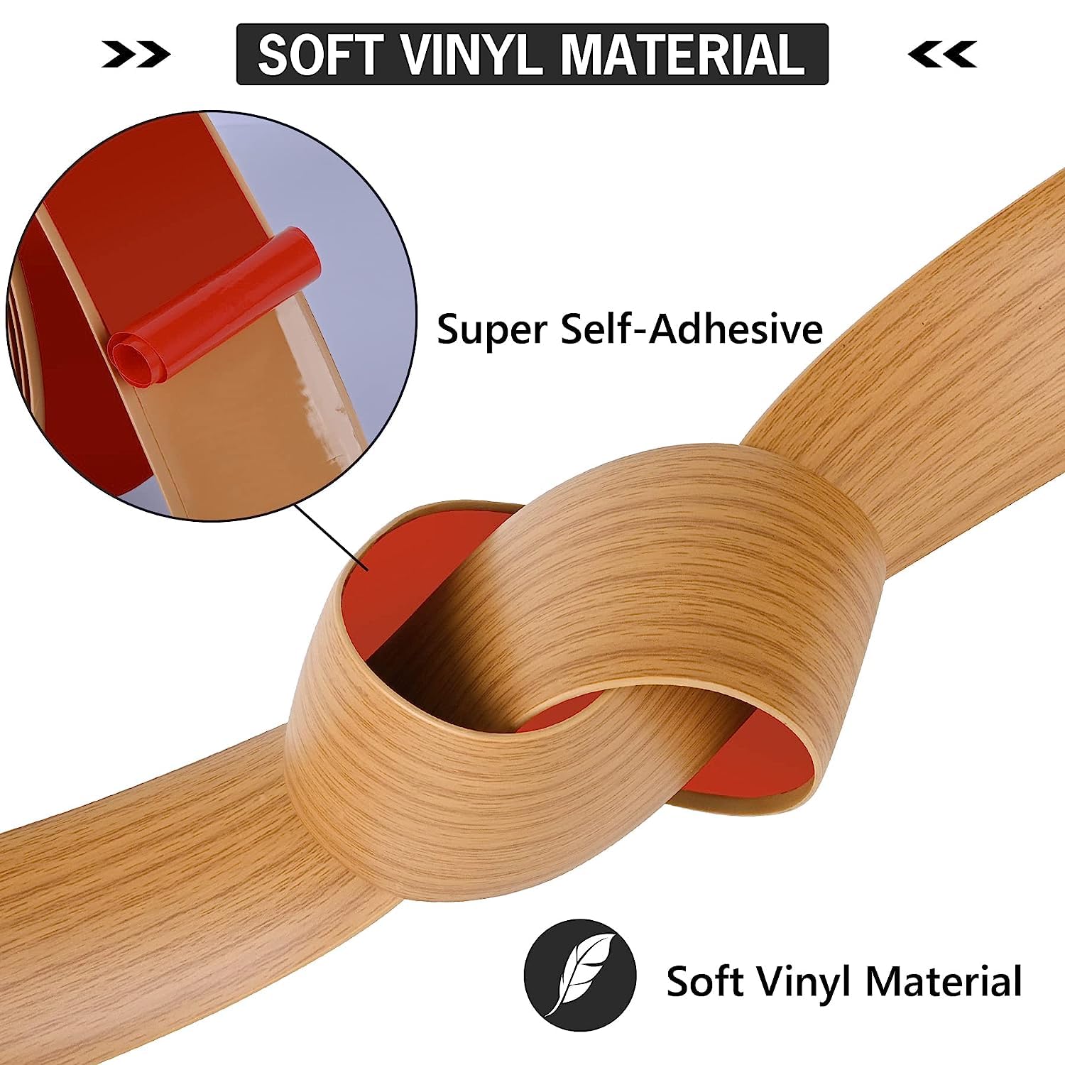 5Ft Floor Transition Strip Self Adhesive Vinyl Cover Floor Strip Flat Divider Transition Strip Wood