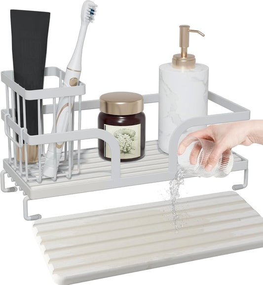 Bathroom Counter Organizer,Perfume Tray,Stone Drying Mat for Kitchen Counter,9.7" x 4.2"x 3.2"