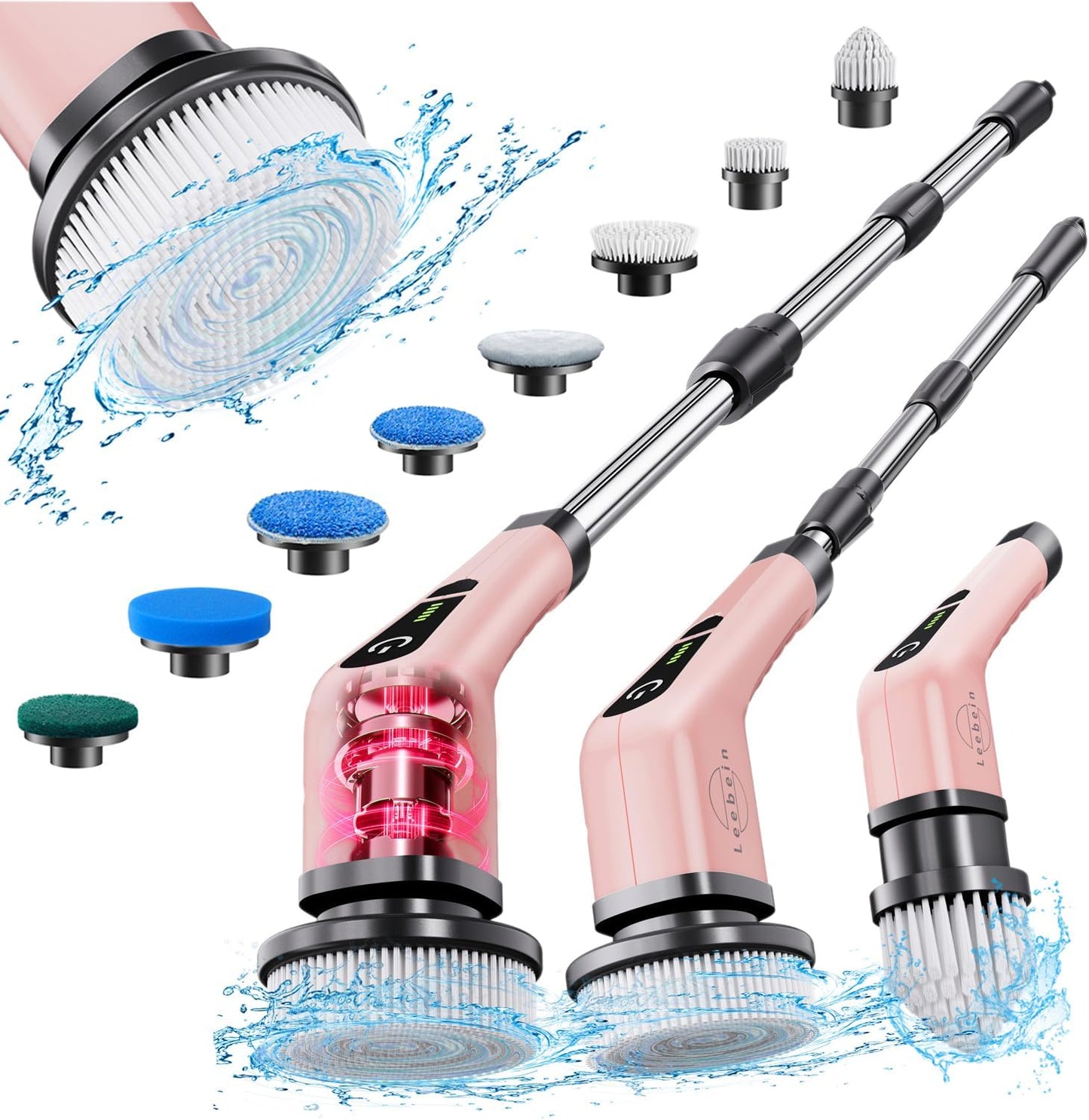 Leebein Electric Spin Scrubber, Cordless Powerful Scrub Brush for Cleaning Bathroom, Kitchen