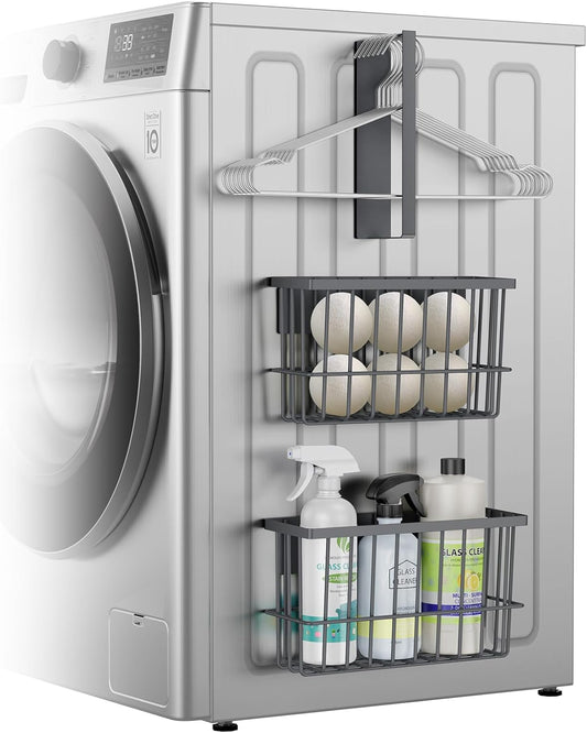 Magnetic Dryer Ball Holder and Magnetic Hanger Holder for Laundry Room Organization and Storage