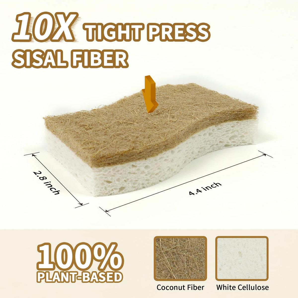 Silkyhose 12 Pack Natural Kitchen Sponges, Cellulose Coconut & Non-Scratch