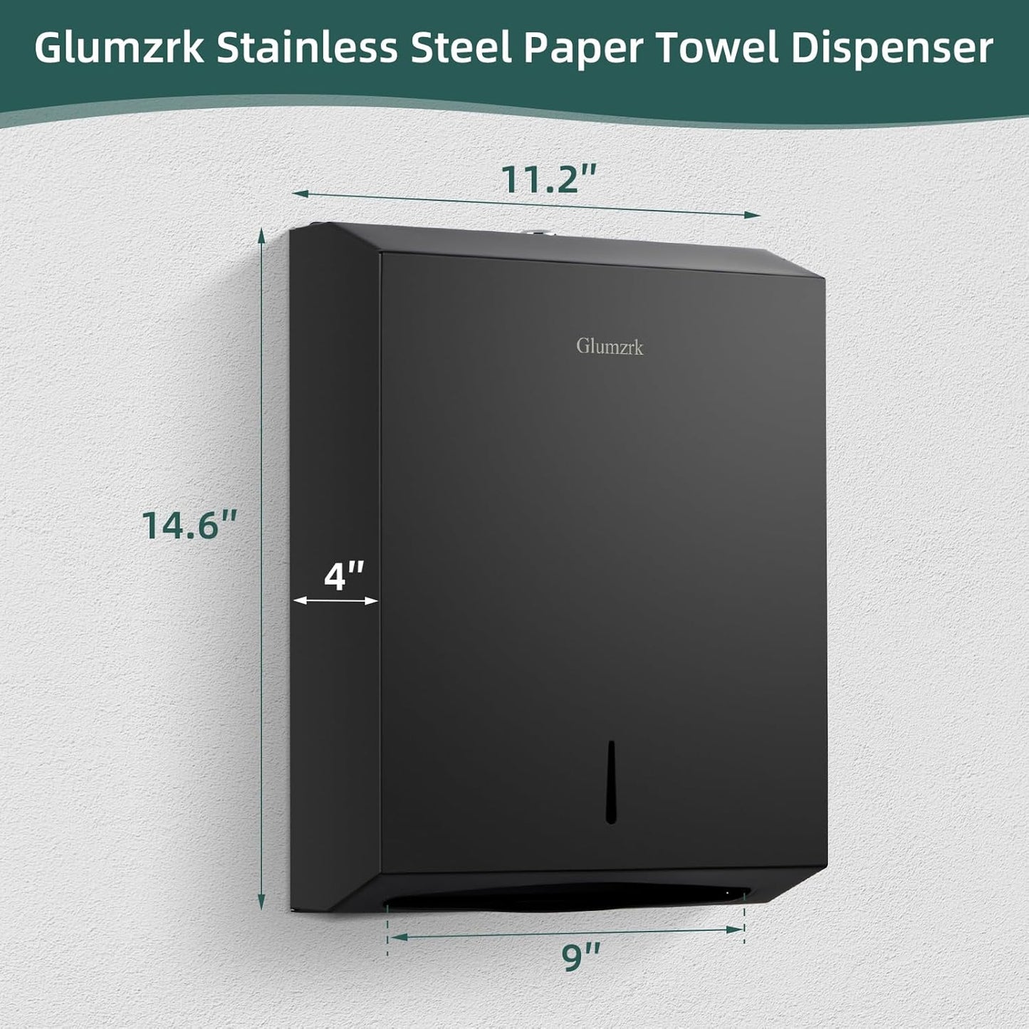 Paper Towels Dispenser Wall Mounted with Key Lock, Multifold C Fold Trifold Hand Towel Dispenser