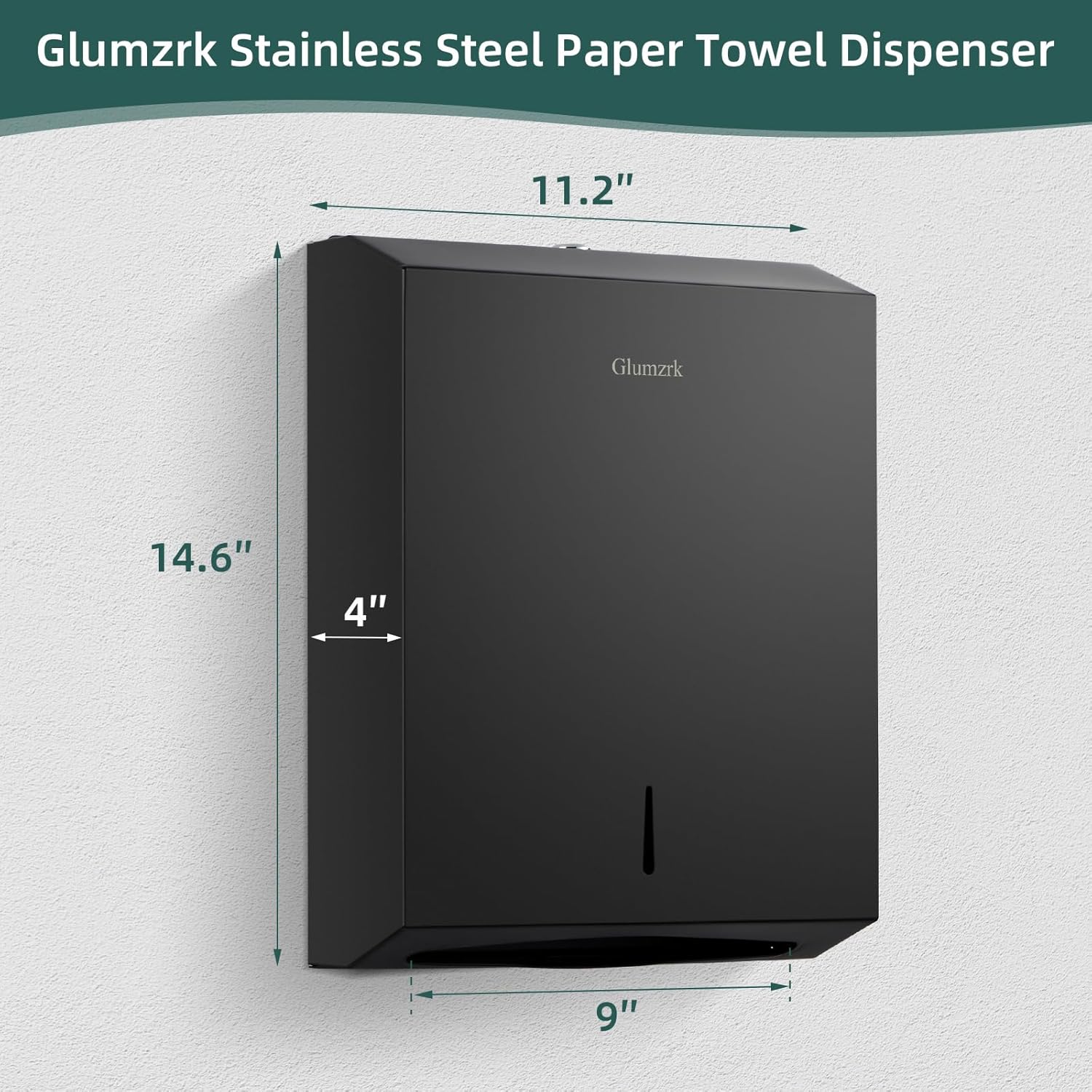 Paper Towels Dispenser Wall Mounted with Key Lock, Multifold C Fold Trifold Hand Towel Dispenser