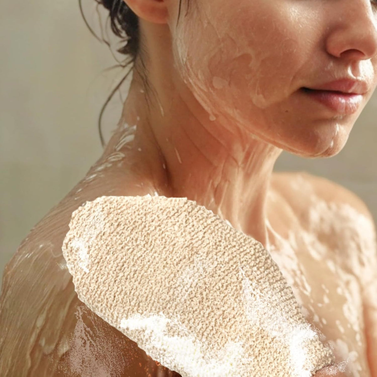 GUARD&MARINE Natural Shower Mitts - Hemp Bath Gloves for Skin Exfoliation, Mitt Washcloth for Body