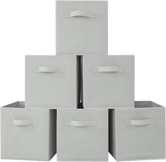 Stero Fabric Storage Bins 6 Pack Fun Colored Durable Storage Cubes with Handles Foldable Cube