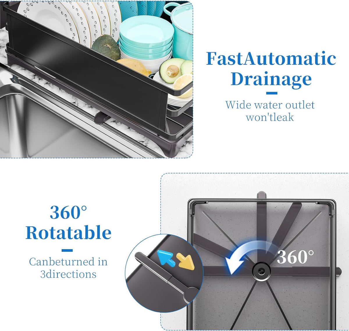 Simple Trending Dish Rack, Steel Dish Drying Rack for Kitchen Counter, Dish Drainer with Cutlery