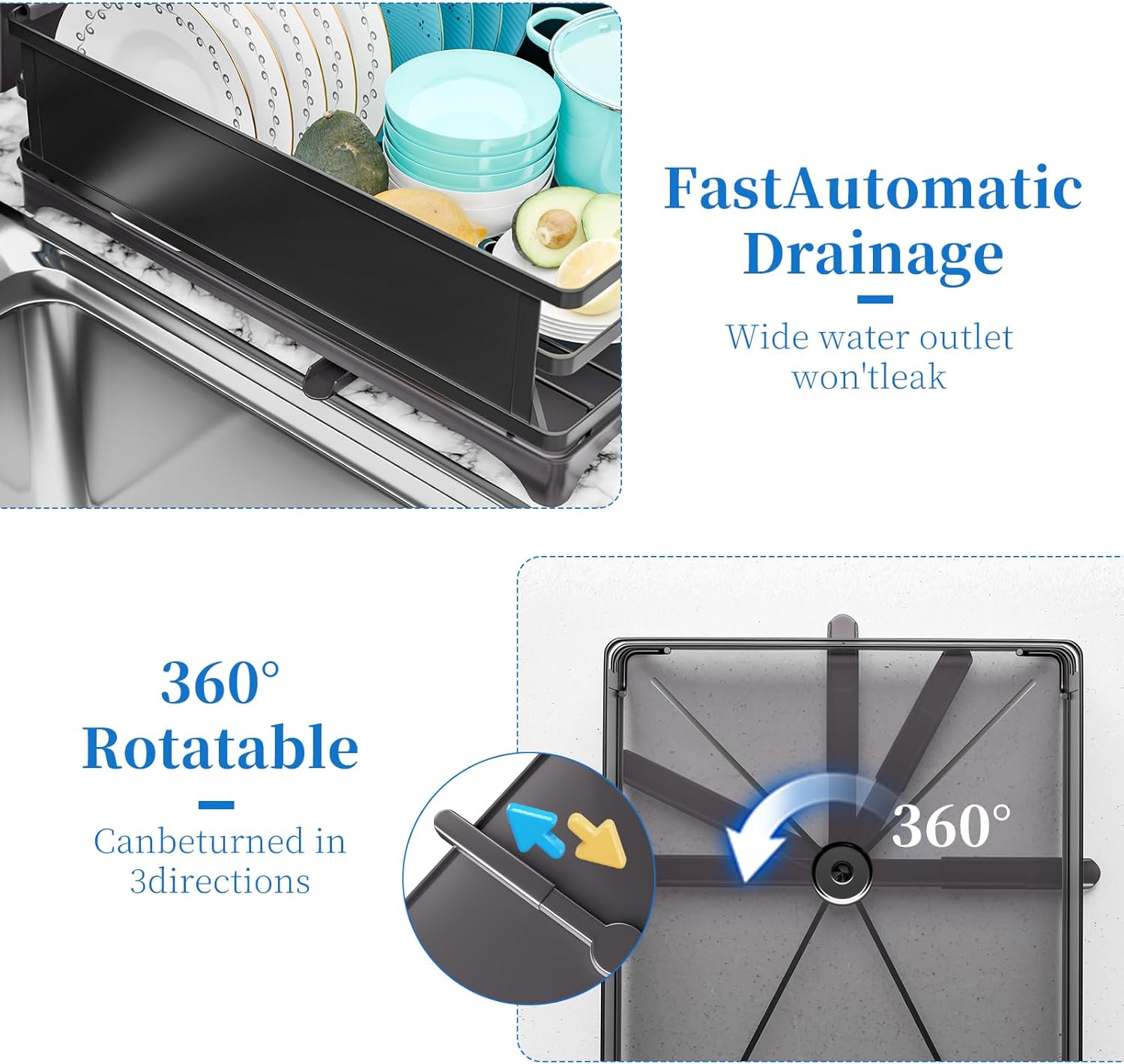 Simple Trending Dish Rack, Steel Dish Drying Rack for Kitchen Counter, Dish Drainer with Cutlery