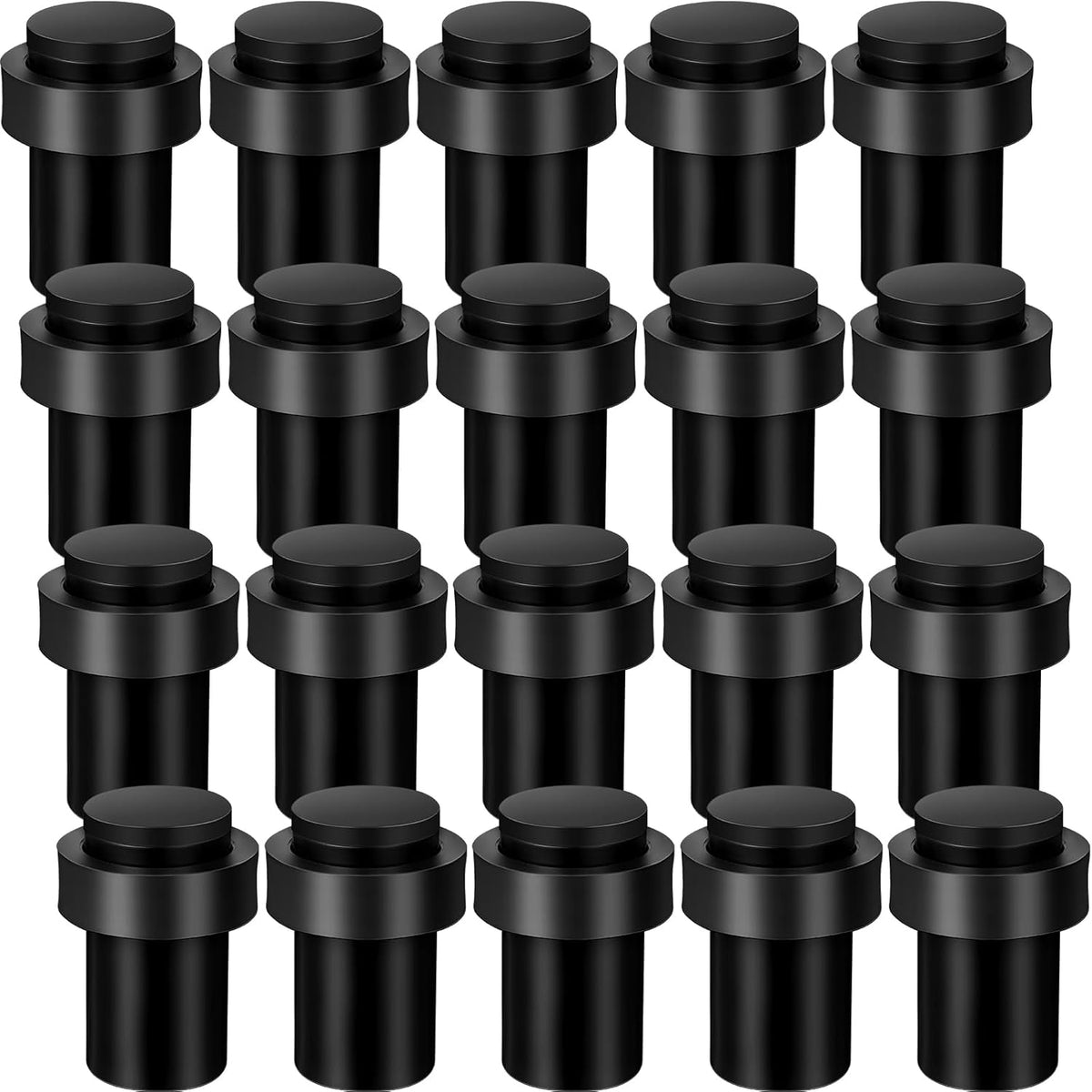 Chumia 20 Pcs Door Stopper Mounted Floor Stops Stainless Steel Cylindrical Stopper Modern