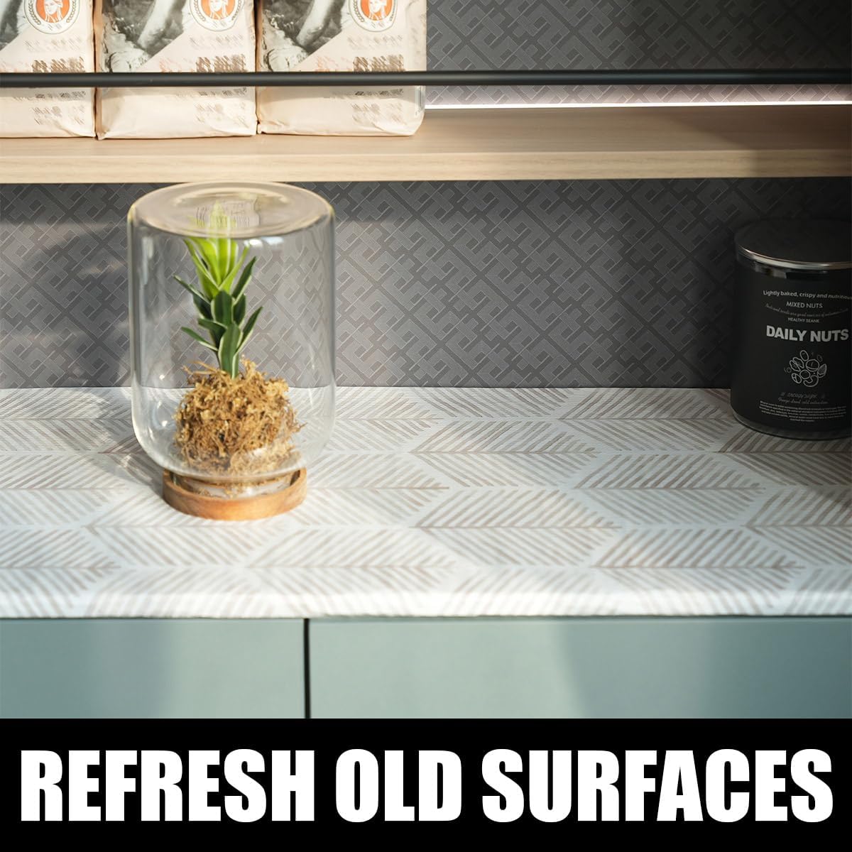 Shelf Liners for Kitchen Cabinets, Non Adhesive and Strong Non-Slip Shelf Cabinet Drawer Liners for