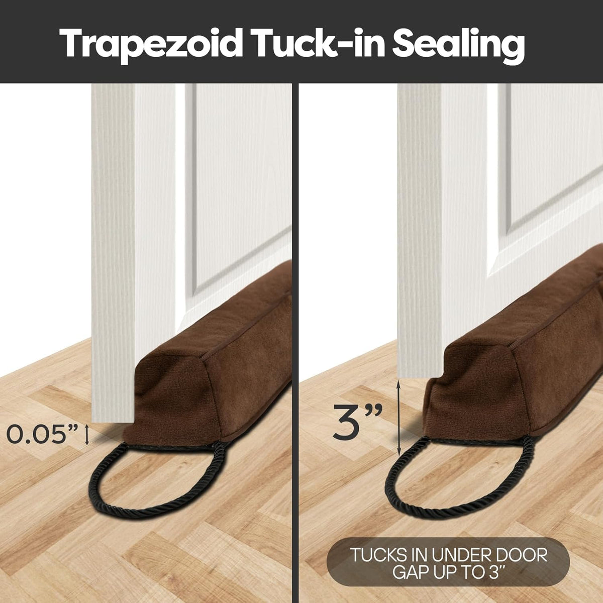 Weighted Door Draft Stopper for Front Door, Easy to Use Heavy 38 Inch Door Bottom Winter Cold Air
