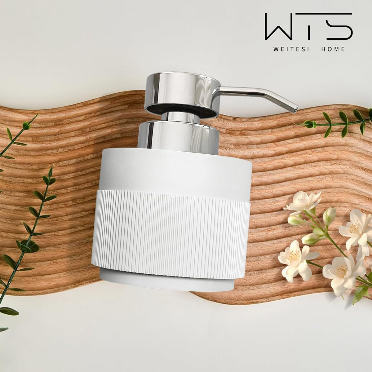 Resin Soap Dispenser for Bathroom, Hand Lotion Liquid Dispenser Easy-to-Press with Reusable Plastic