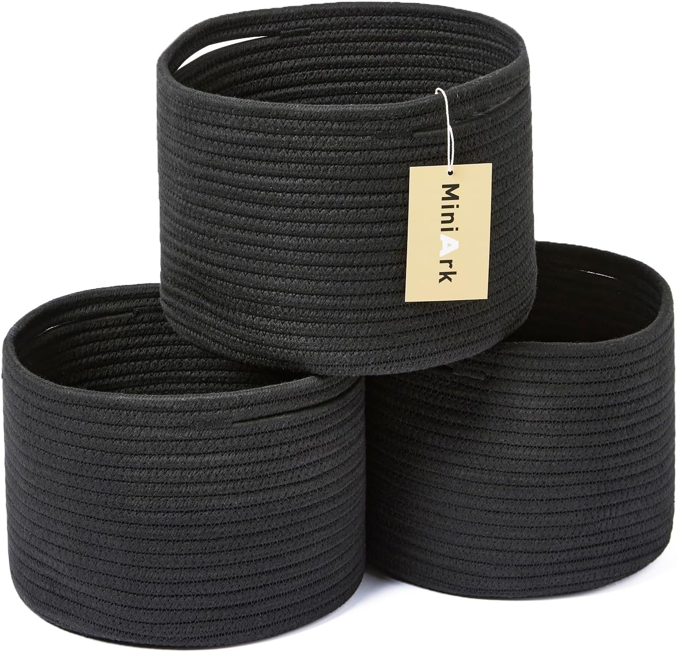 Small Basket for Organizing | Cube Shelf Closet Storage Baskets | 9.7×9.7×7.1” | Woven Rope Gift