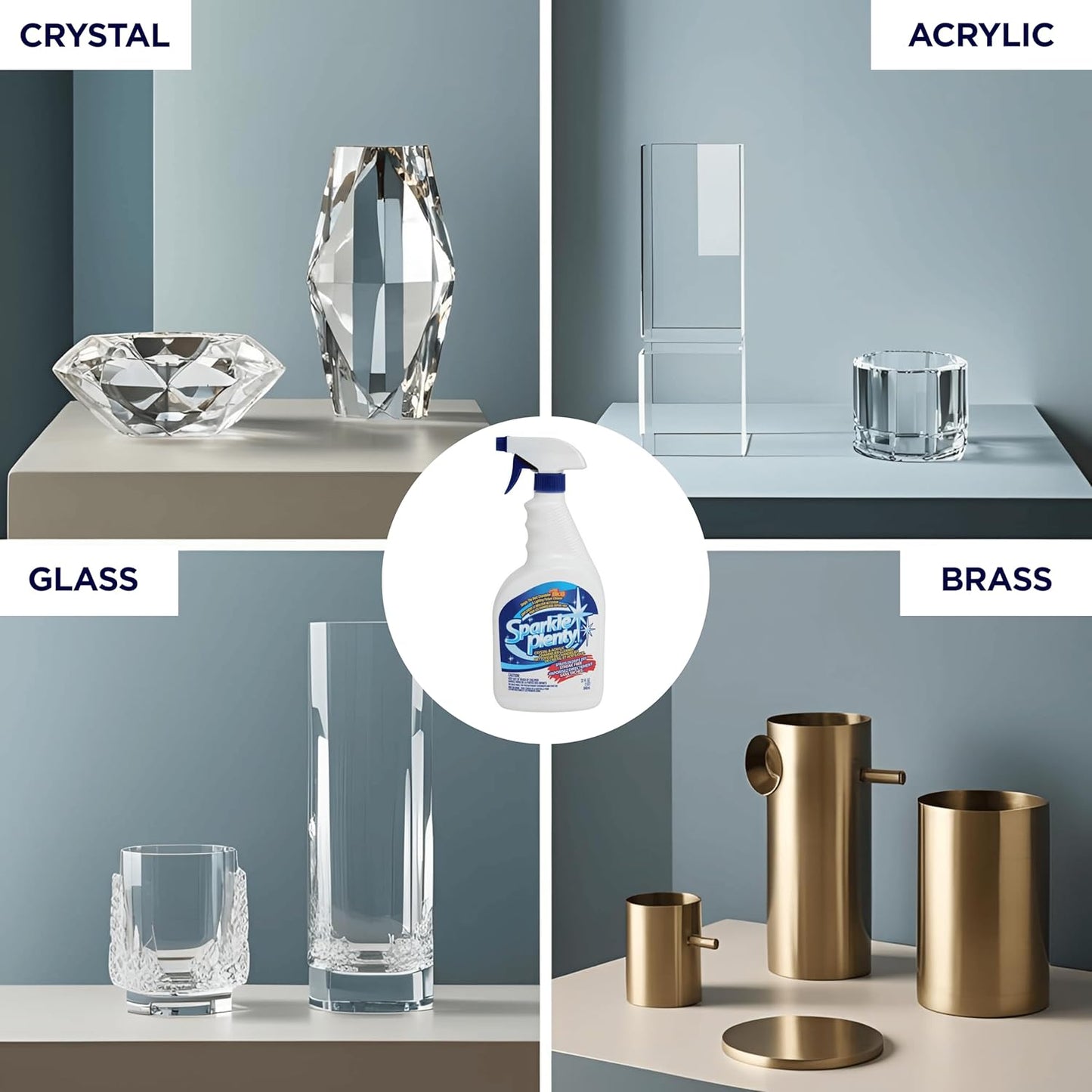 Sparkle Plenty Chandelier Cleaner Drip Dry Spray No Wipe - Dust Remover & Streak Free Glass Cleaner