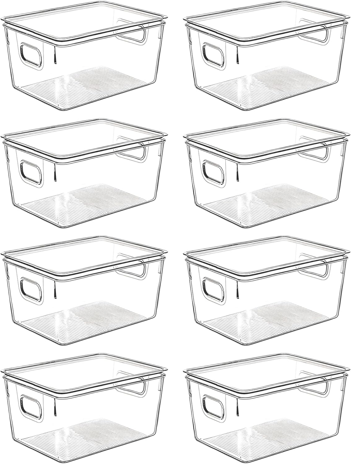 Clear Plastic Storage Bins with Lids, Perfect for Kitchen Organization or Pantry Organization and