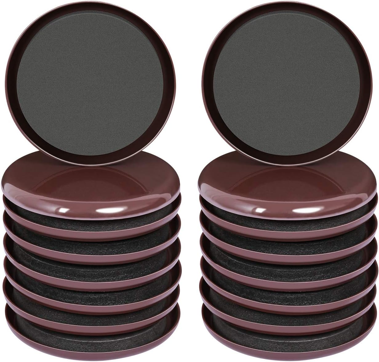Ezprotekt 3 1/2 inch Furniture Moving Sliders for Carpet, 16 Pcs Round Reusable Furniture Movers