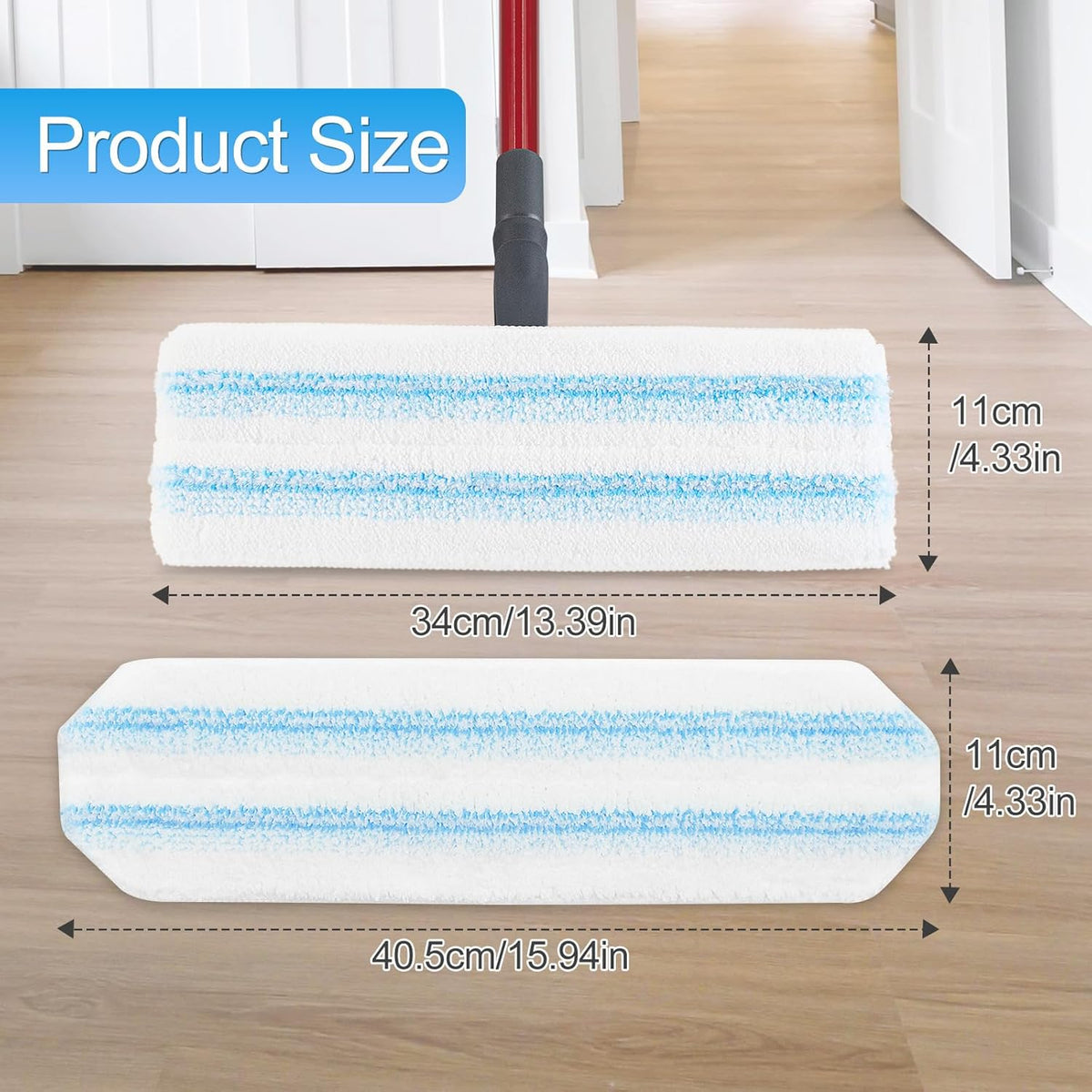 Mop Replacement Pads Compatible with O-Cedar H2prO Flat Mop System, 3 Pack Microfiber Mop Heads
